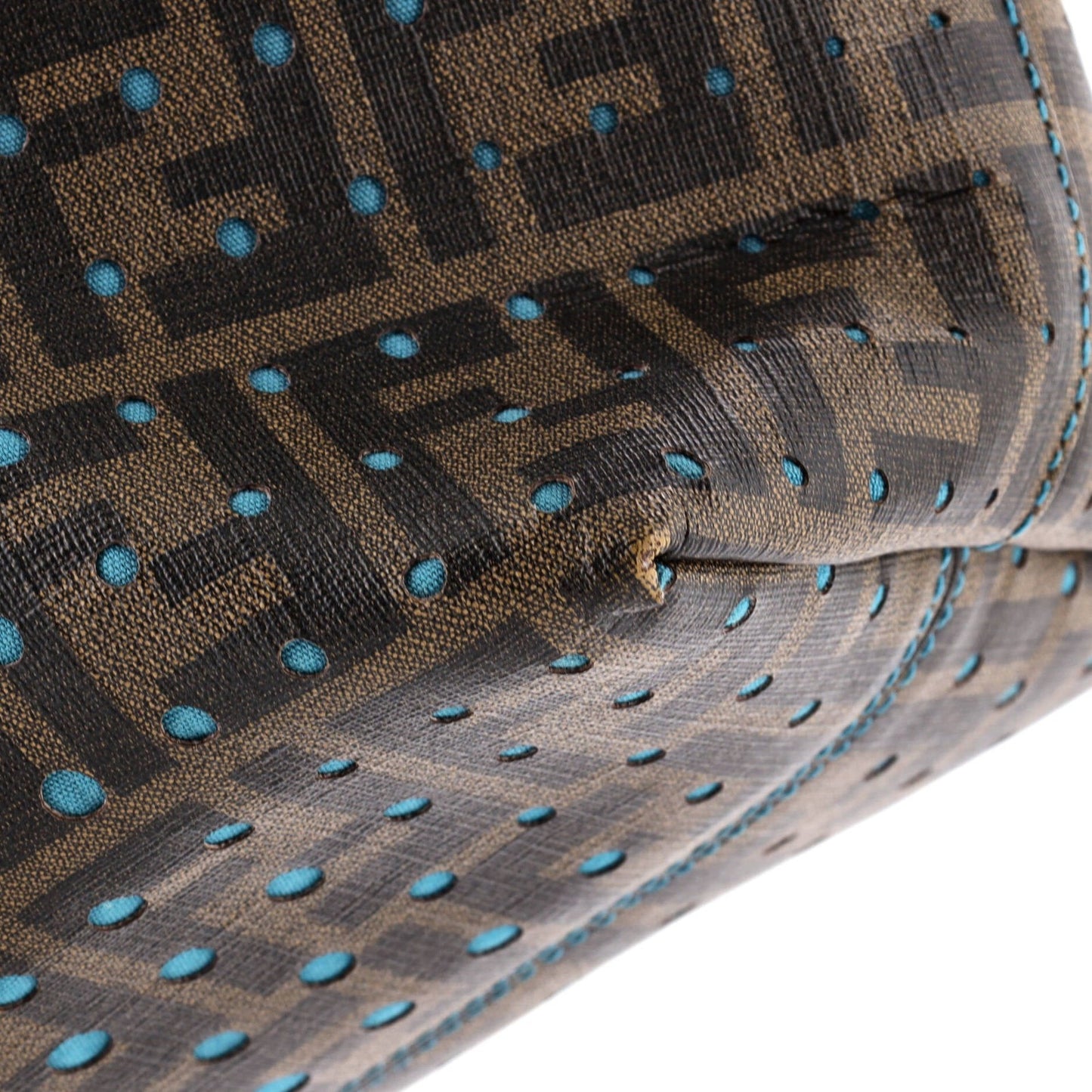 Fendi Roll Tote Perforated Zucca Canvas Large