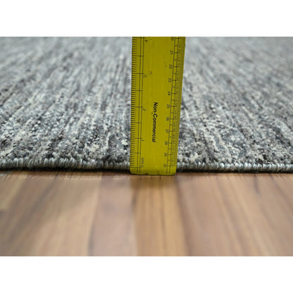 8'X10' Gray Kohinoor Pattern Small Geometric Design Hand Knotted Wool Rug