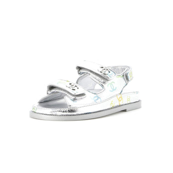 Chanel Women'S Dad Sandals Printed Laminated Leather