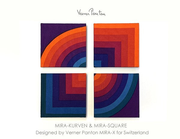 Verner Panton Mira X Kurven 4Sets Original Cloth Wall Art Board Mid Century
