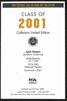 Lynn Swann Hof Signed/Auto 2001 Goal Line Art
