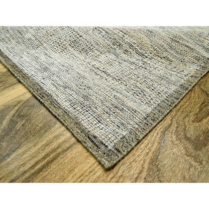 6'1"X9' Brown Pure Wool Rug Hand Knotted Oxidized Grass Design Oriental