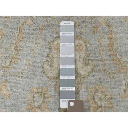 2'7"X9'9" White Wash Peshawar Pure Wool Hand-Knotted Oriental Runner Rug