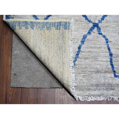 11'9"X15'7" Gray Wool Hand Knotted Moroccan Berber Design Oversized Rug