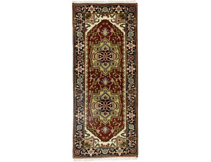 Geometric Heriz Serapi Oriental Rug Farmho Foyer