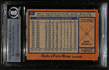 1978 Topps Pete Rose Signed/Autographed Card #20 Reds Bas/Beckett 197107