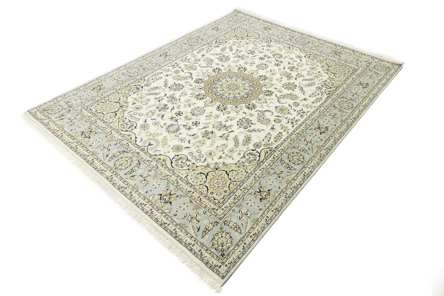 Indo-Nain 8X10 ft Classic Floral Oriental Rug for Living Room Decor