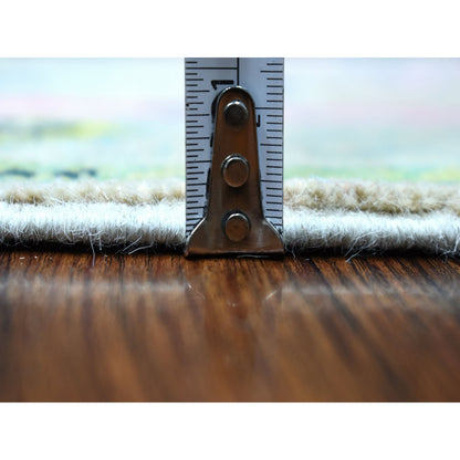 2'6"X8' Gray Fusion Kazak Pure Wool Hand Knotted Runner Oriental Rug