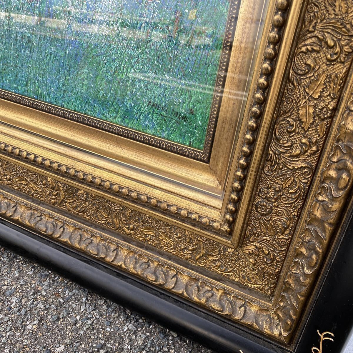 Andr Ingres "Spring Walk In Flower Field" 1996 Oil Painting Large 40F Signed