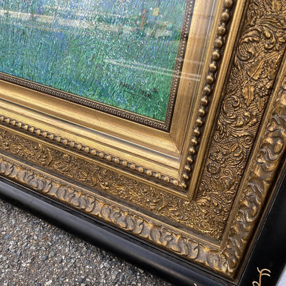 Andr Ingres "Spring Walk In Flower Field" 1996 Oil Painting Large 40F Signed