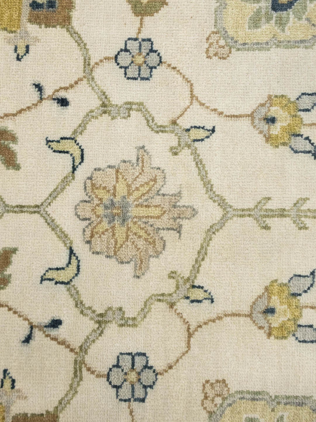 9X12 Ft Hand-Knotted Chobi Oriental Rug Ivory Floral Design Large Carpet