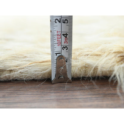 2'6"X10' Beige Wool Hand Knotted Shaggy Moroccan Oriental Runner Rug