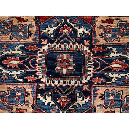 8'1"X10'1" Chiffon White Seeripe Heris Design Soft Wool Hand Knotted Rug