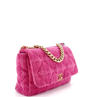 Chanel 19 Flap Bag Quilted Tweed Maxi