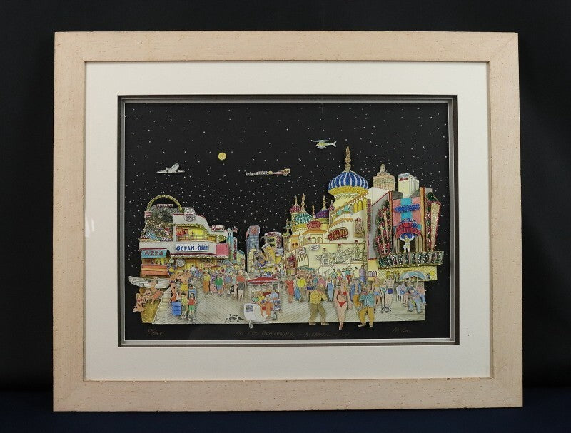 Mcgee "On The Boardwalk - Atlantic City" Signed Serigraph 37/450 Framed