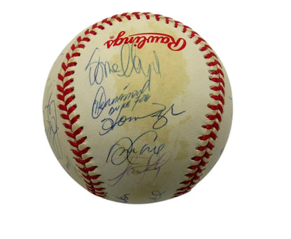 2000 Yankees Team-Signed By 22 1998 Ws Baseball Psa Jeter Raines Torre Hof 96420