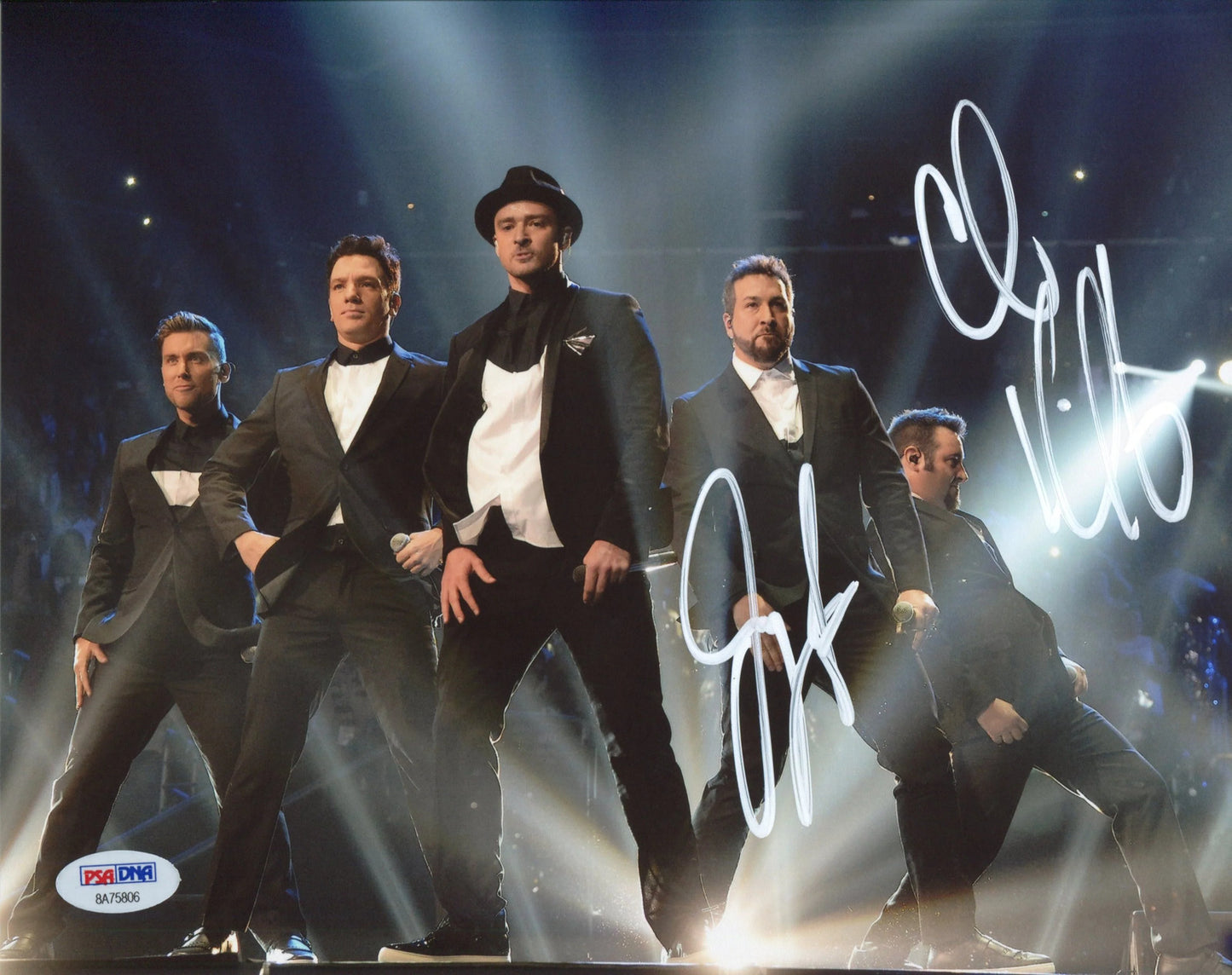 Joey Fatone & Chris Kirkpatrick Autographed Nsync 8X10 Photo (Psa)