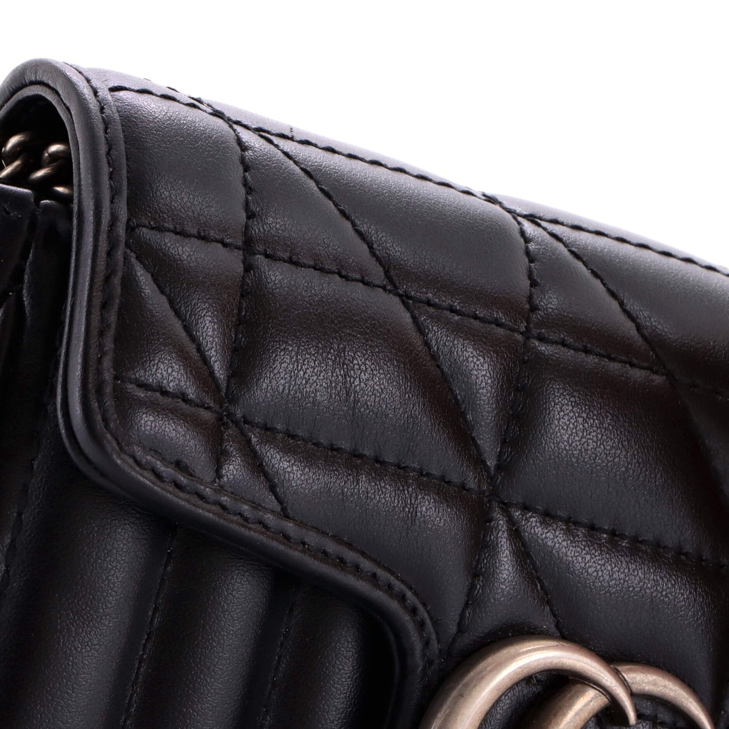 Gucci Gg Marmont Flap Bag Mixed Matelasse Leather Super Mini