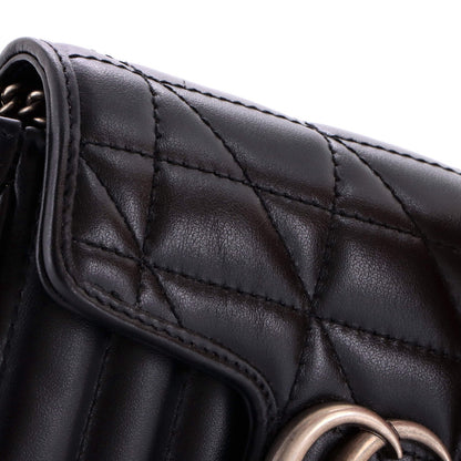 Gucci Gg Marmont Flap Bag Mixed Matelasse Leather Super Mini