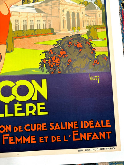 French Vintage Tennis Poster 1930 Lucien Pillot Besancon