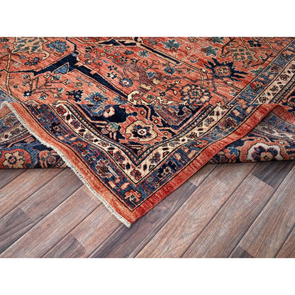 10'1"X13'10" Red Aryana Grade Bijar Garus Design All Wool Hand Knotted Rug