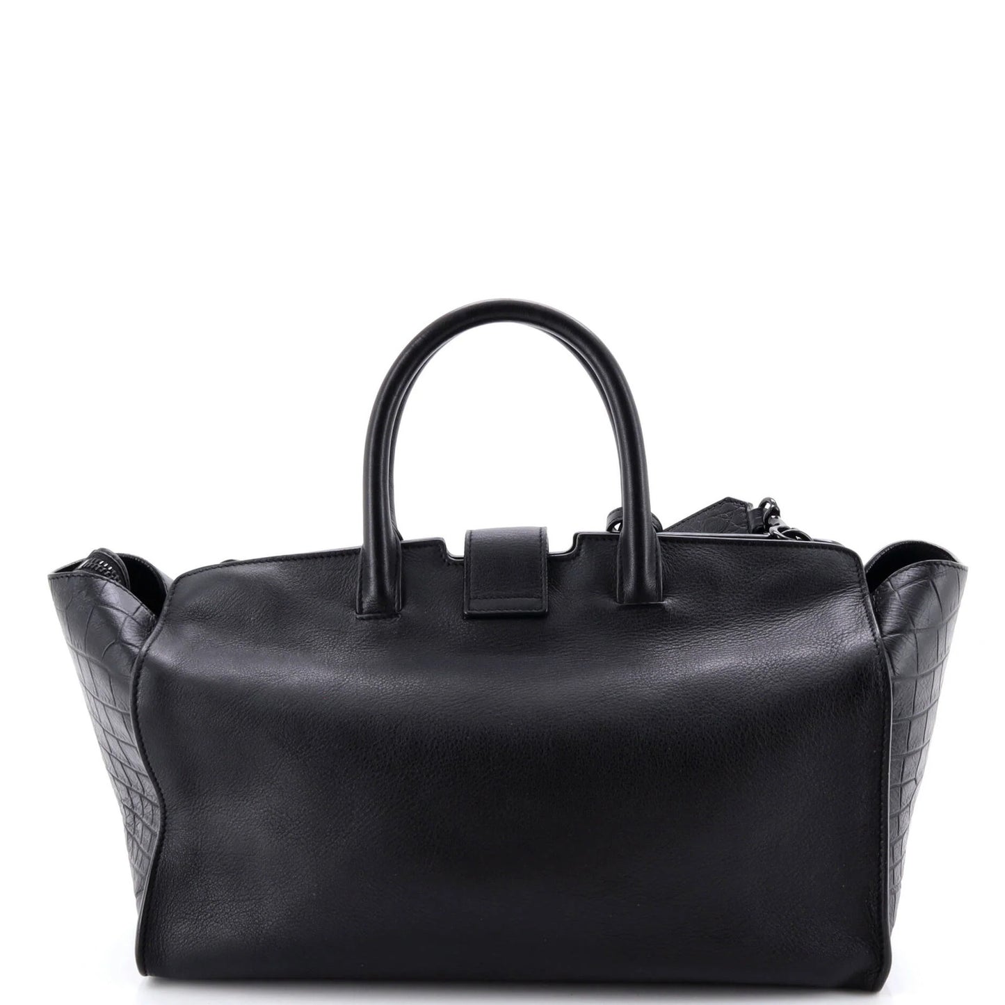 Saint Laurent Monogram Cabas Downtown Leather With Crocodile Embossed Leather