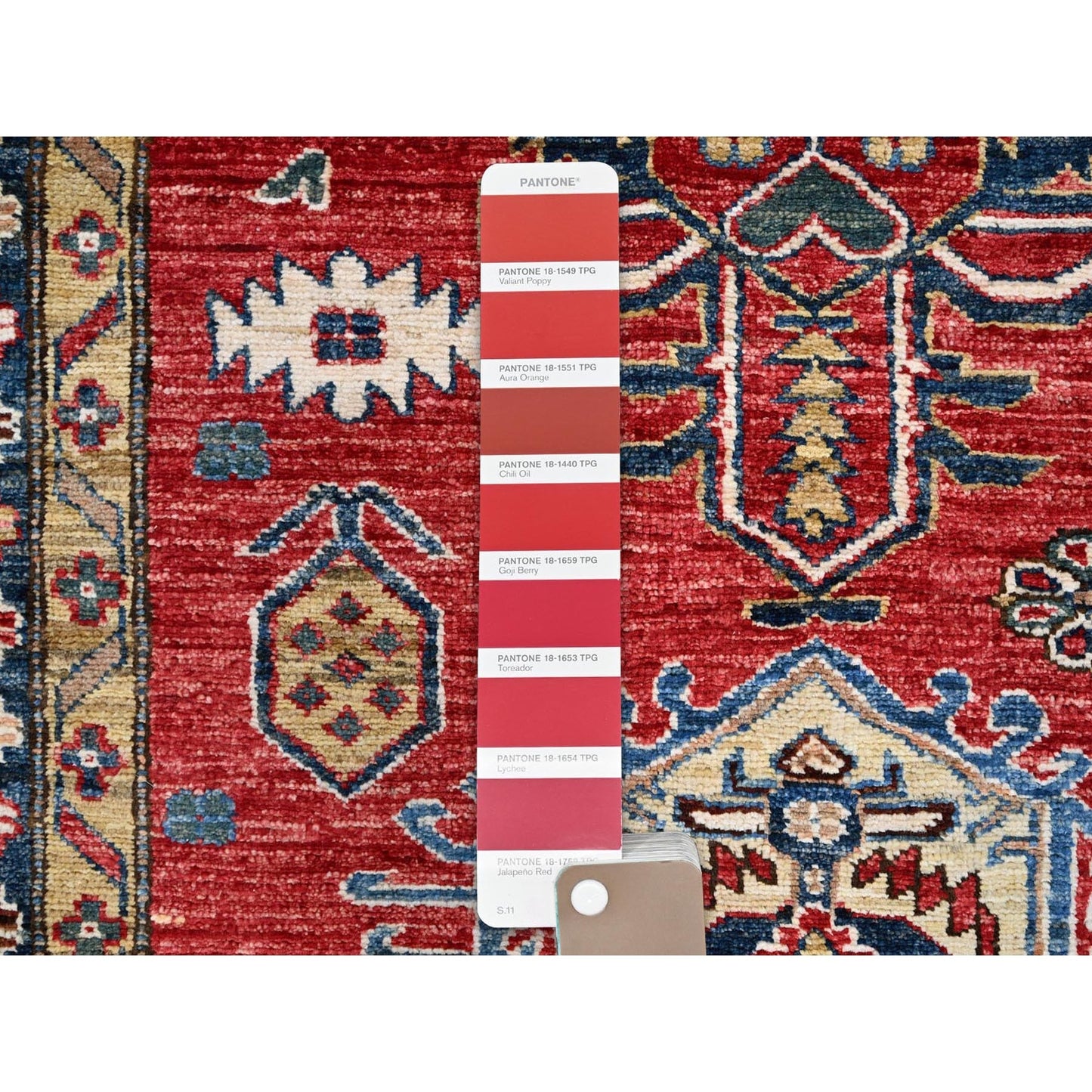 8'8"X11'10" Heirloom Red Hand Knotted Pure Wool Super Kazak Oriental Rug