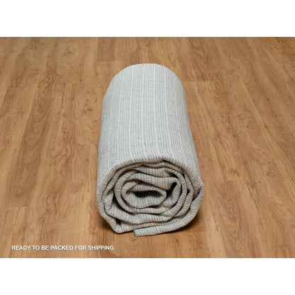 10'X14' Yonder Blue Modern Plain Decor Box Design Loomed Knotted Wool Rug