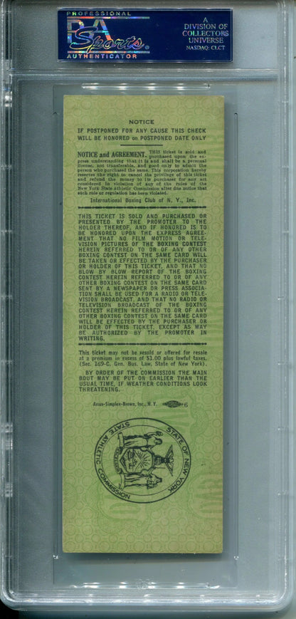 1953 Rocky Marciano Vs Roland Lastarza Full Boxing Ticket Psa 5