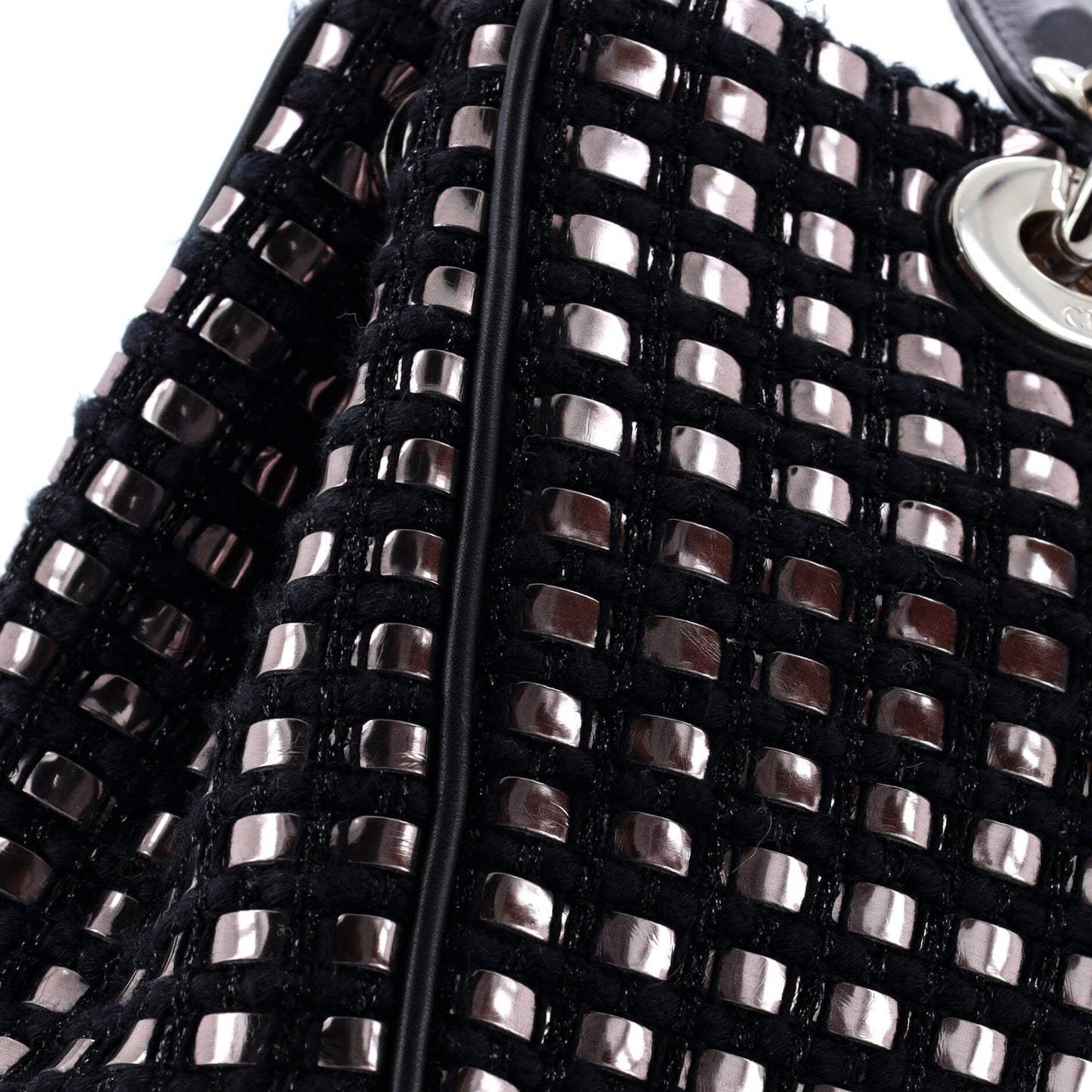 Christian Dior Diorissimo Tote Patch Embellished Metallic Tweed Mini