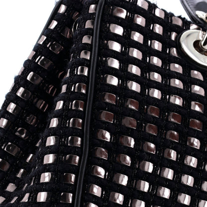 Christian Dior Diorissimo Tote Patch Embellished Metallic Tweed Mini