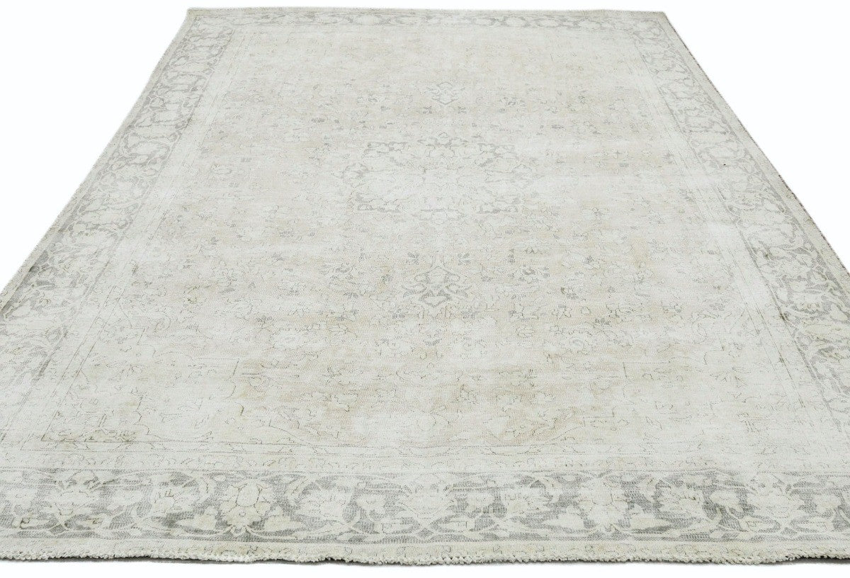 7'4X10'6 Vintage Large Antique Oriental Rug Muted Floral Distressed Wool Carpet