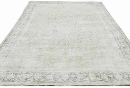 7'4X10'6 Vintage Large Antique Oriental Rug Muted Floral Distressed Wool Carpet