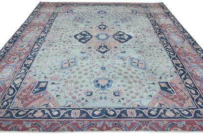 Handmade Antique Vintage Oriental Rug Floral Living Room Carpet 7'11x9'2 ft