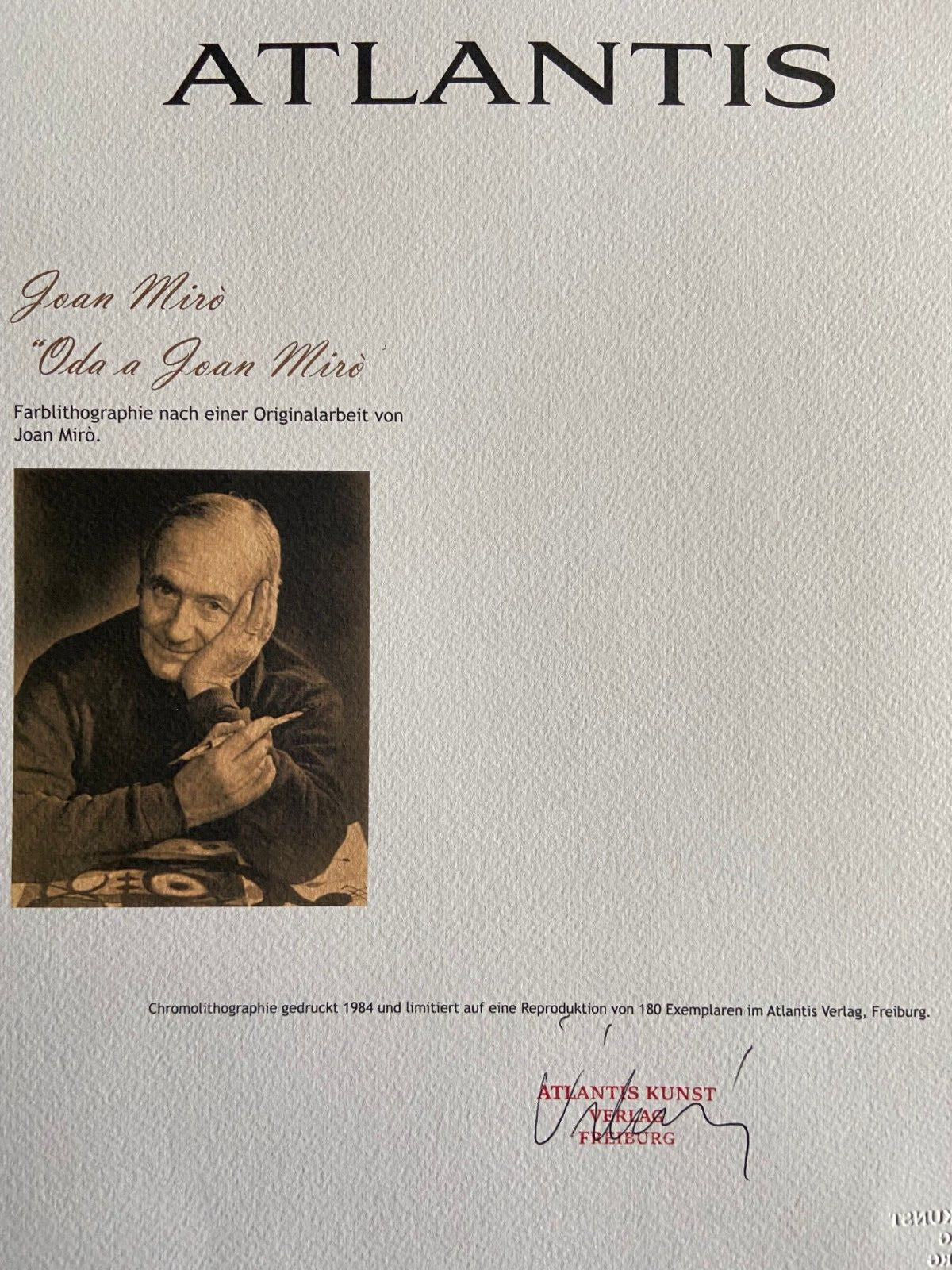 Joan Mir Lithograph Coa Signed Op Numbered By Hand - Piet Mondrian