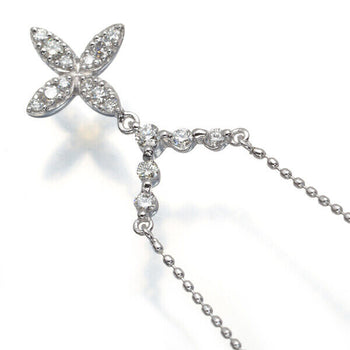 Diamond 0.25Ct Flower Necklace 18K 750 White Yellow Gold