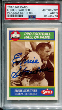 Ernie Stuatner 1990 Autographed Swell Football Card (Psa)