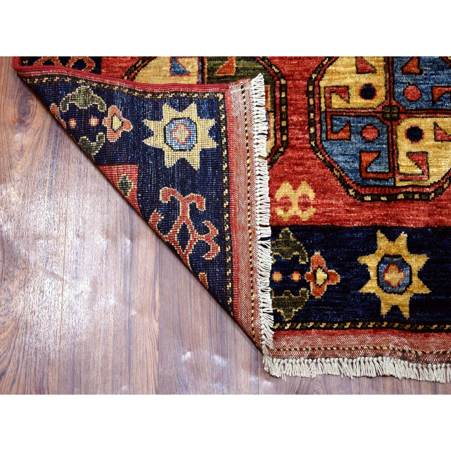4'X10'2" Afghan Turkoman Ersari Wide Runner Tekke Design Hand Knotted Rug