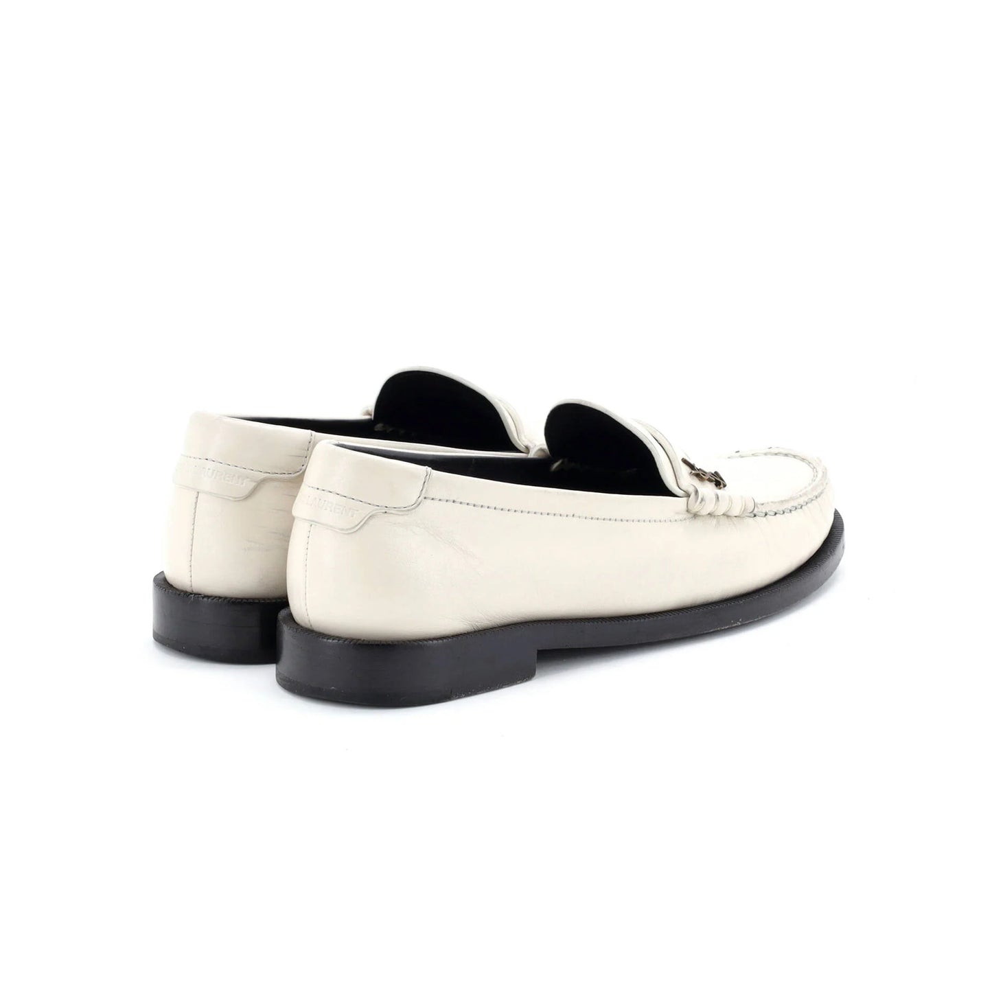 Saint Laurent Women'S Le Monogram Penny Loafers Leather