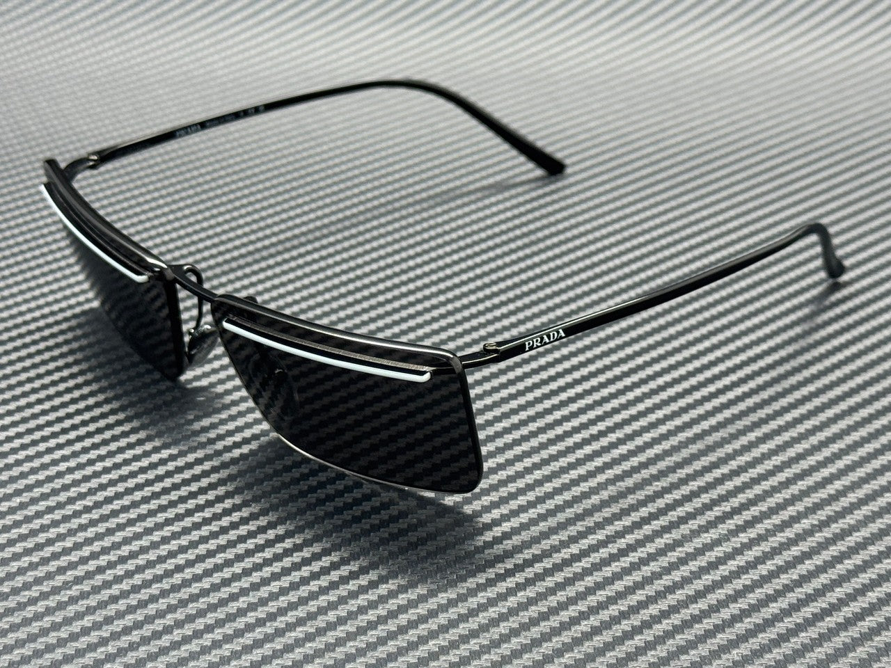 PRADA PR C53S YC460T Black White Dark Grey Men's 60 mm Sunglasses