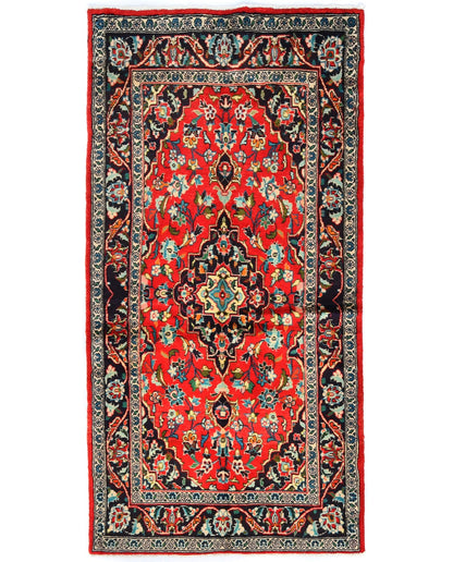 3'7X7'0 Red Traditional Classic Floral Handmade Oriental Rug Entryway Carpet
