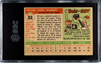 Bill Skowron 1955 Topps Card #22 Sgc 5