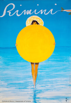 Ren Gruau  Rimini Sun Girl, 2000 Original Italian Adriatic Beach Travel Poster