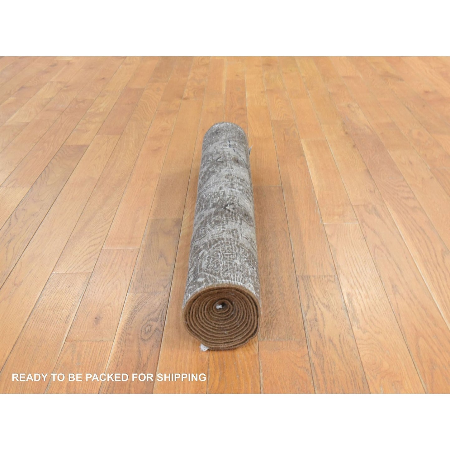 2'10"X9'2" Brown Washed Out Rug Afghan Balooch Hand Knotted Wool Runner