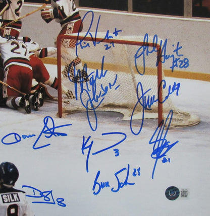 1980 Miracle On Ice Team Signed (18 Signatures) 16X20 Photo Beckett 193288
