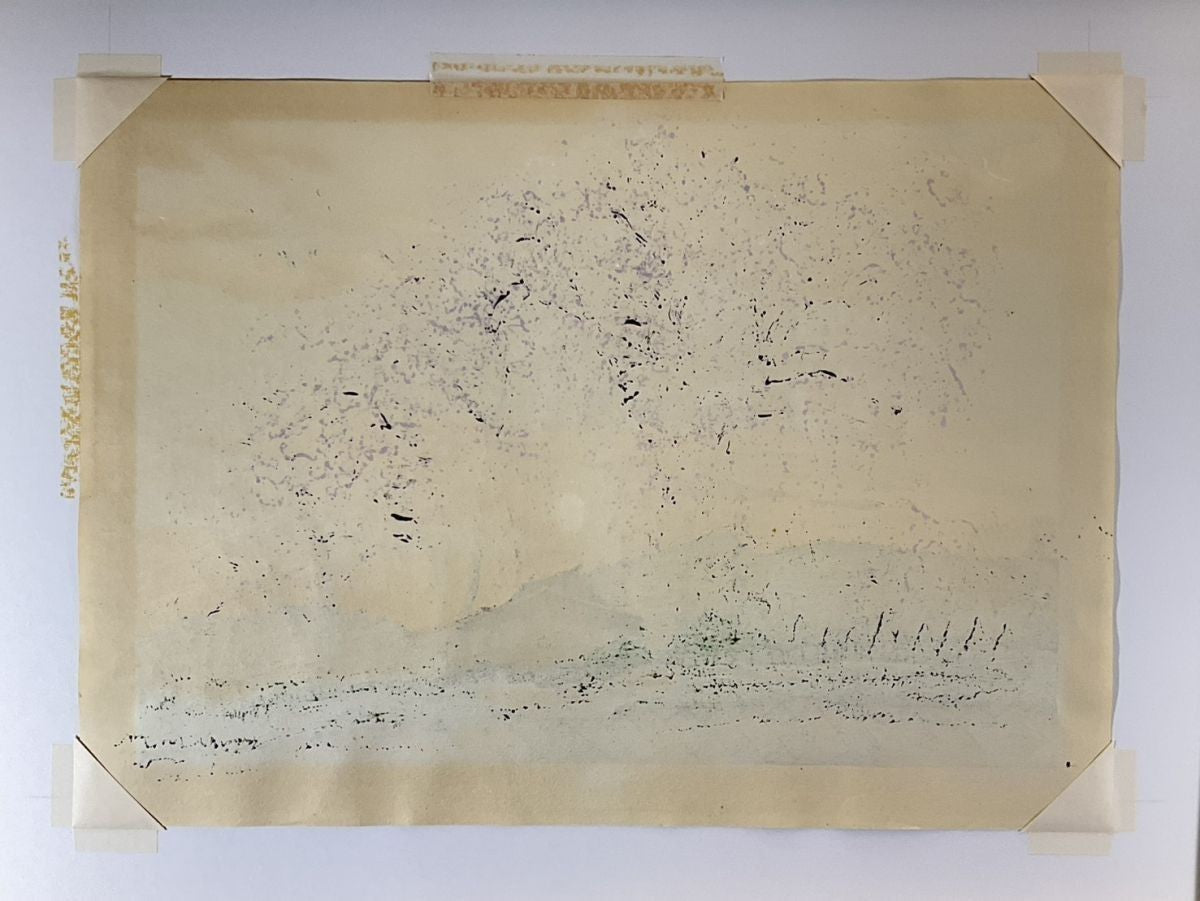 Cherry Blossoms Signed Woodblock Print Framed 1998 ED 200 Masao Ido Katsuma