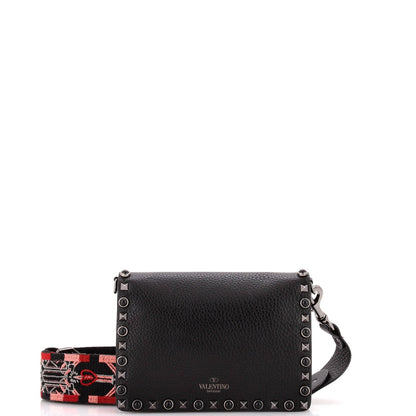 Valentino Garavani Rolling Rockstud Flip Lock Flap Bag Leather With Cabochons