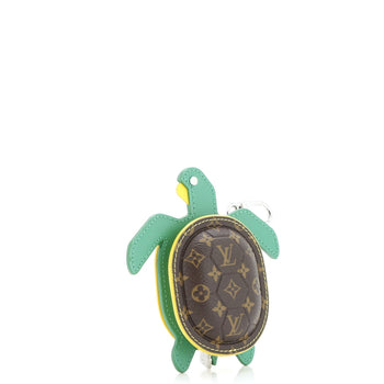 Louis Vuitton Turtle Pouch Bag Charm Monogram Canvas With Leather