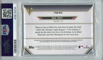 Mike Trout Autographed 2021 Topps Triple Threads Gold Relics Jersey Card #Ttarmt