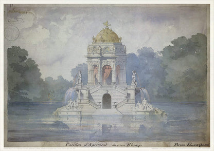 Emmanuel Brune Pavillion D'Agrement Sur Un Etang " Offset Lithogra